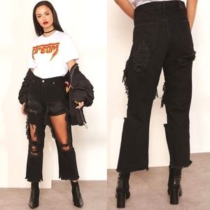 Diesel Black Distressed Ankle Jeans